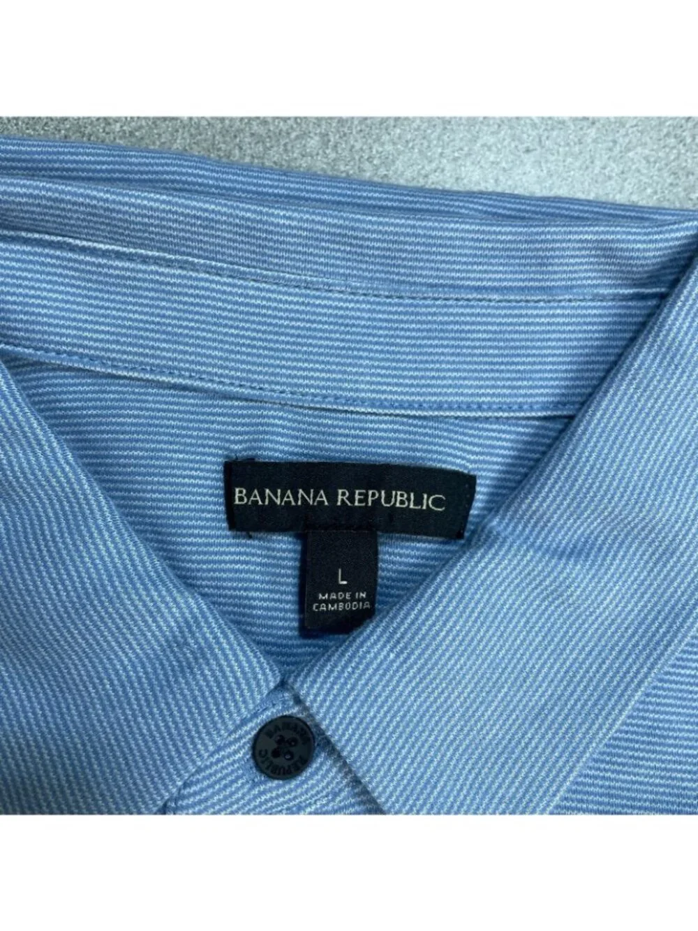 NWT Banana Republic Men's L Blue Polo Shirt Short Sleeve Classic Fit
